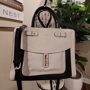 New GUESS Handbag Kingsley (Stone/ Multi/ Black/ White) Crossbody tote